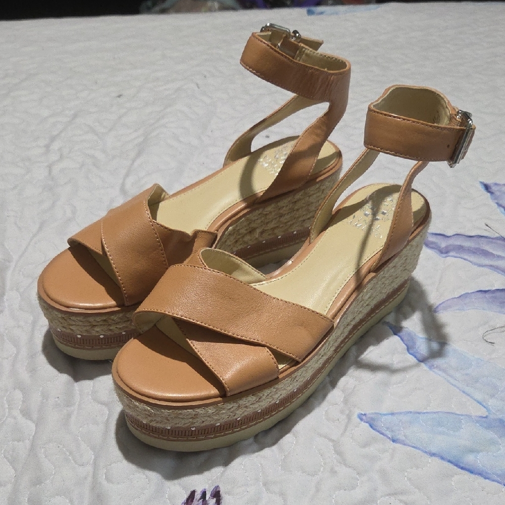 Vince Camuto Tan Espadrille Wedges